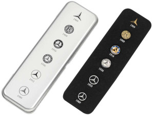 6 Pins - Historische Mercedes-Benz Sterne (1909-1989) | Silberfarben, Versilbertes Messing
