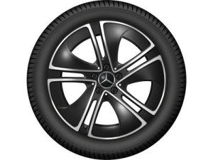 5-Speichen Rad Schwarz Glanzgedreht 275/35 R19 100V XL Goodyear UltraGrip Performance + MO