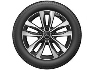 5-Doppelspeichen-Rad Schwarz Glanzgedreht 225/50 R17 98H XL Michelin Pilot Alpin 5 MO