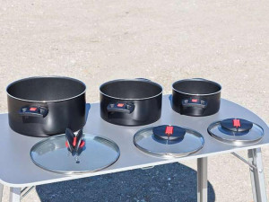 Brandrup Kochset Click & Cook – Kompaktes Aluminium-Kochgeschirr mit Antihaftbeschichtung