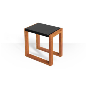 Hoesch Badhocker aus wasserbeständigem Doussie Holz mit PU-Auflage 8921801