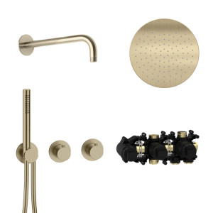 Herzbach MODUL7 Thermostat-Set T-RB250 Wandarm Regenbrause Ø25,0cm , 70.702711.1.41 70.702711.1.41