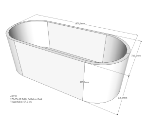 Neuesbad Wannenträger für Bette Lux (oval) 1700x750 SW11482