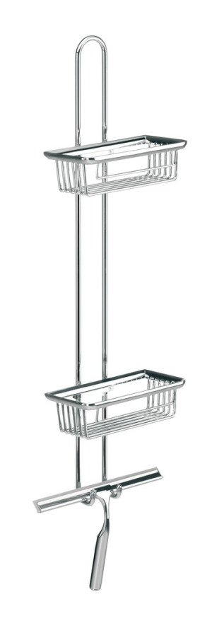 emco system 2 Wandetagere 2 tiefe Körbe, 1 Duschwischer, chrom, 356600108 356600108