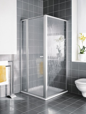 Kermi Seitenwand Nova 2000 TWD 0900x1850, silber mattglanz, Kunstglas Kerolan Fontana N2TWD0901811K