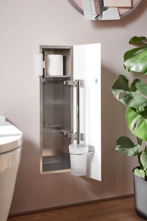 emco WC-Modul asis pure mit Glasfront Türanschlag rechts, Unterputz, 1-türig 600mm, alpinweiss, 9755 975527409