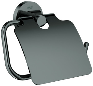 Grohe WC-Papierhalter Essentials 40367 mit Deckel hard graphite, 40367A01 40367A01