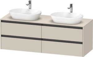 Duravit Ketho.2 Konsolenwaschtischunterbau wandhängend Taupe Supermatt 1600x550x568 mm - K24899B8383 K24899B83830000