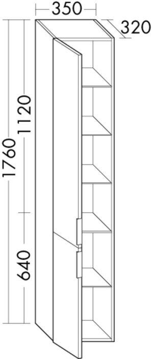 Burgbad Hochschrank Eqio 1760x350x320 Eiche Dekor Cashmere, HSFB035RF3180 HSFB035RF3180