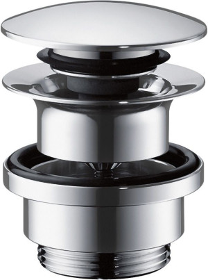 Hansgrohe Ablaufventil Push-Open Axor DN32 chrom mit Überlaufloch, 51300000 51300000