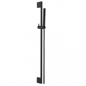 Herzbach deep black Wannen-Set 90 slide m rund messing stab sz, Schwarz matt, 23.690276.1.12 23.690276.1.12