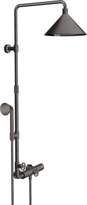 Hansgrohe Showerpipe Axor Front Brushed Black Chrome 26020340