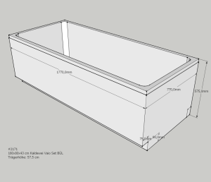 Neuesbad Wannenträger für Kaldewei Vaio Set/Star Nr.946/947 180x80 Überlauf gegenüberliegend SW83221