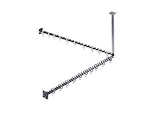 emco system 2 Duschvorhang-Set 1000 mm, 2x Duschvorhangstange 2x Befestigung, 20x Ringe, chrom, 3587 358700122