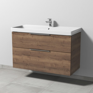 Sanipa 3way Waschtischunterbau zu Villeroy & Boch Avento Waschtisch mit 2 Auszügen, Eiche-Tabak UM62450