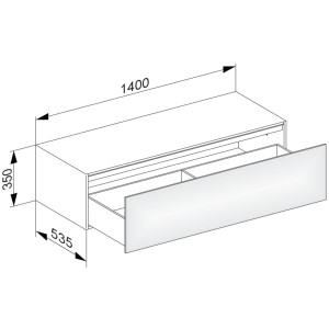 Keuco Sideboard Edition 11 31326, 1 Front-Auszug, cashmere/Glas cashmere, 31326180000 31326180000