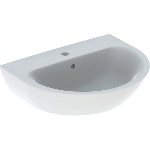 Geberit Renova Waschtisch, 60x48cm mit Hahnloch mittig, m. Überlauf, weiss Tect, 500370018 500370018