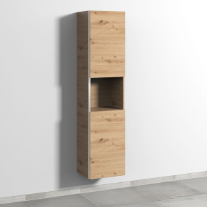 Sanipa 3way Hochschrank mit 2 Türen und 1 offenem Fach, Eiche Natural-Touch BR11785