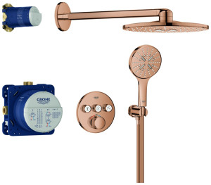 Grohe Unterputz-Duschsystem Grohtherm SmartControl 34863 THM runde Form 3 ASV warm sunset, 34863DA0 34863DA0