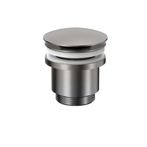 Herzbach LIVING Ablaufventil mit/ohne Staufunktion rund Black Steel, 11.462500.1.40 11.462500.1.40