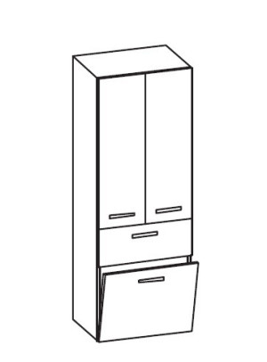 Artiqua 400 Hochschrank, Anthrazit Hochglanz, 400-HKL-1-60-7015-51 400-HKL-1-60-7015-51
