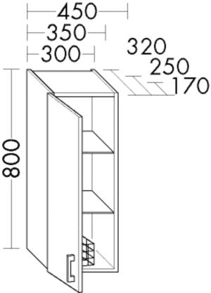 Burgbad Hängeschrank Sys30 PG2 Echo 800x300x250 Eiche Dekor Urban, HM3040RF5329 HM3040RF5329