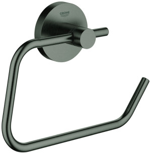 Grohe WC-Papierhalter Essentials 40689 ohne Deckel hard graphite gebürstet, 40689AL1 40689AL1