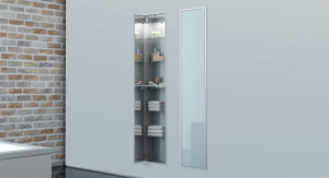 emco Schrankmodul asis 300, chrom /optiwhite Unterputz, 1584 mm ohne Einbaurahmen, 972027813 972027813