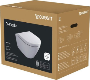 Duravit D-Code WC-Set wandhängend, Durafix, Rimless (spülrandlos) 49030900B2