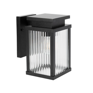 KS Verlichting Ripley Muurlamp Zwart Medium met Lichtsensor LED