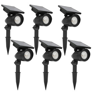 KS Verlichting Set 6 Stuks LED Solar Tuinspot Zwart