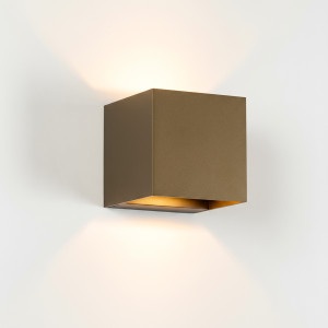 KS Verlichting Shift Up en Down Muurlamp Brons kubus met LED