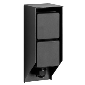 KS Verlichting Tuinstopcontact Double Wall Buitenstopcontact Zwart
