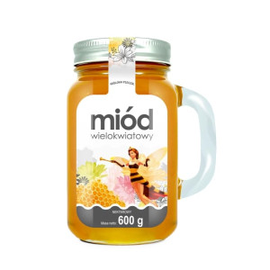 Miód wielokwiatowy w szklance z uchem - 600g