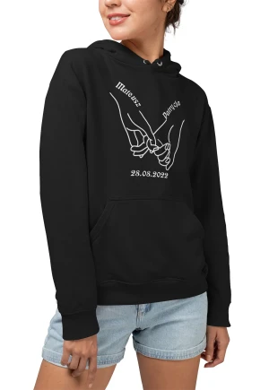 Bluza z kapturem DŁONIE z imionami dla dziewczyny
