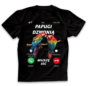 Koszulka Papugi dzwonią muszę iść męska