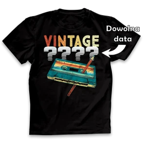 Koszulka na urodziny VINTAGE TYPE z dowolną datą męska