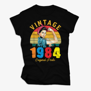 Koszulka VINTAGE 1984 dla brunetki WYPRZEDAŻ roz.XL