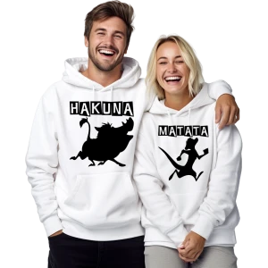 BLUZY DLA PAR z kapturem HAKUNA MATATA