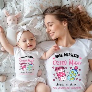 Zestaw koszulek/body Nasz pierwszy dzień mamy