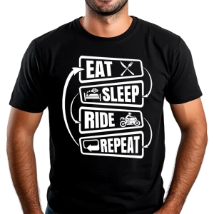 Koszulka dla motocyklisty Eat Sleep Ride Repeat