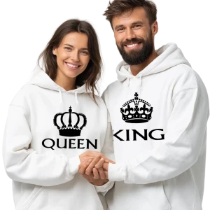 Bluzy dla par z kapturem QUEEN & KING