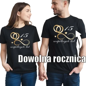 Koszulki dla par WSPÓLNE LATA z rocznicą