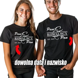 Koszulki dla par PAN I PANI z nazwiskiem