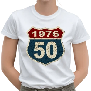 Koszulka na 50 urodziny TARCZA 1976 damska