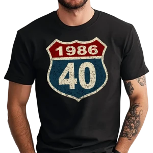 Koszulka na 40 urodziny TARCZA 1986 męska