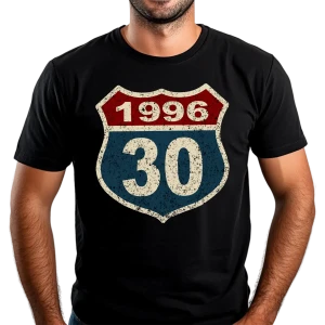 Koszulka na 30 urodziny TARCZA 1996 męska