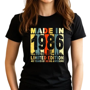 Koszulka na 40 urodziny MADE IN 1986 damska