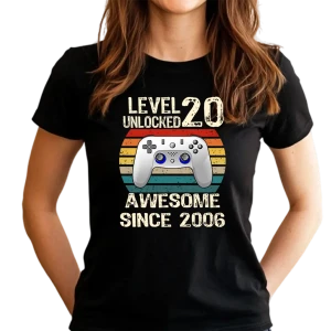 Koszulka na 20 urodziny LEVEL 20 UNLOCKED 2006 damska
