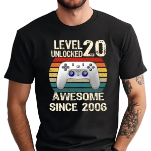Koszulka na 20 urodziny Level 20 UNLOCKED 2006 męska